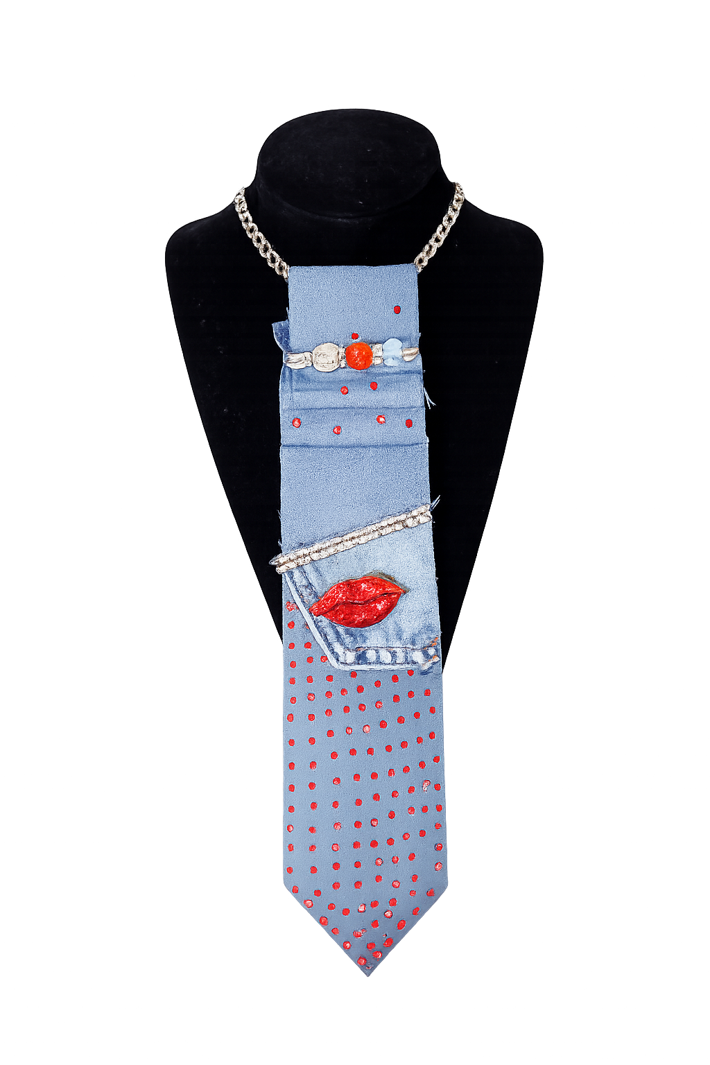 Denim Tie Necklace- ANOINTED LIPS
