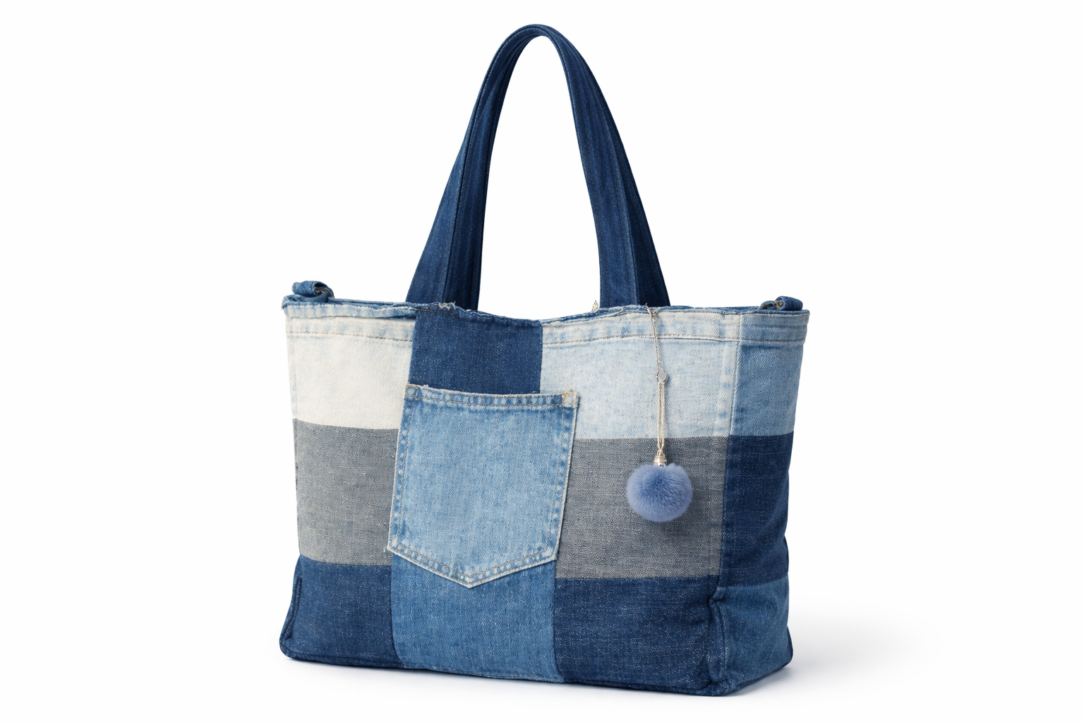 CM320 Patchwork Denim Tote- SET APART